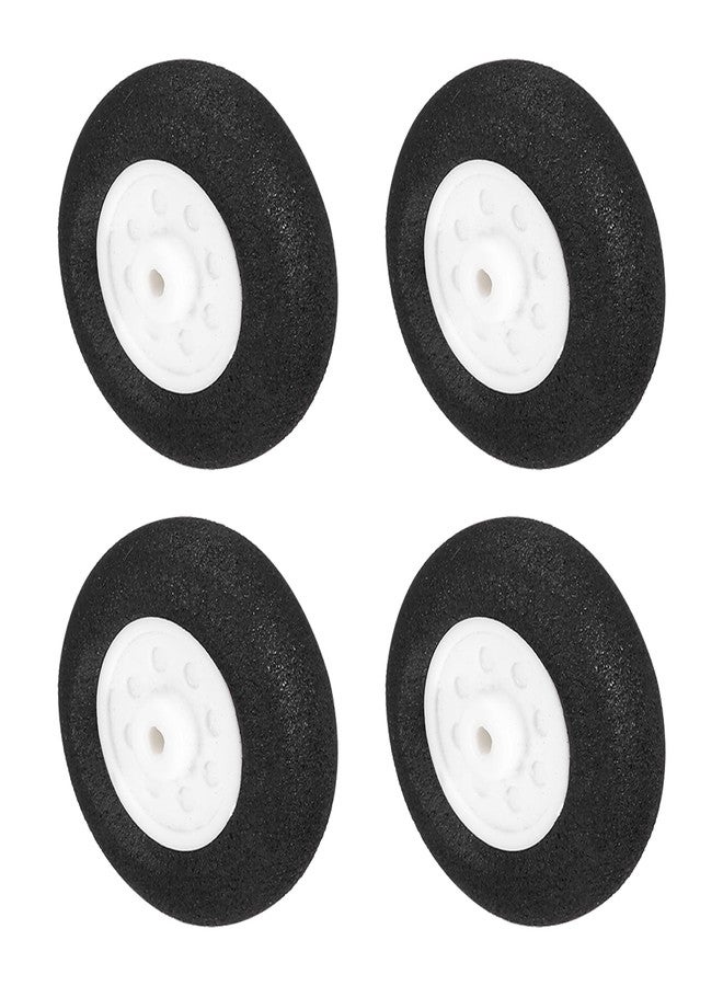 MECCANIXITY RC Airplane Wheels 1" OD x 0.35" T, 4 Pcs, Black, White, PU Sponge, RC Hobbyists (Unisex, Age 14+) - Image 1